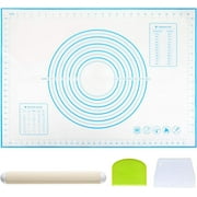 Naler 20" x 28" Reusable Silicone Pastry Mat with Measurements, Large Non-stick Dough Baking Mat Set