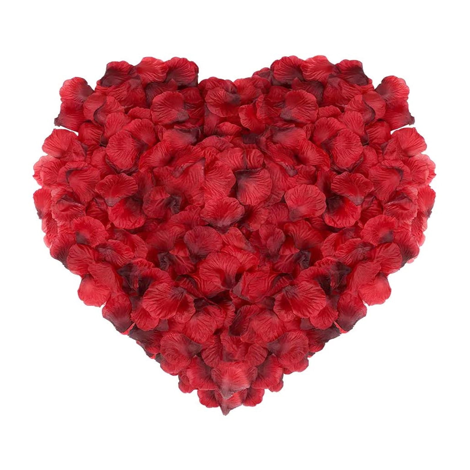 Naler 2000 Pcs Artificial Silk Rose Petals Flowers for Valentine's Day Wedding Party Decor, Dark Red