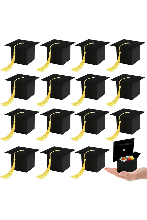 24 Pack Graduation Candy Boxes DIY Grad Cap Box for Graduation Gift Candy Goody Chocolate Party Favors Decorations
