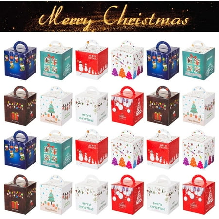 Naler 24 Pcs Christmas Gift Boxes,8 Assorted Candy Treat Boxes for Kids Adults Xmas Holiday Party Favor