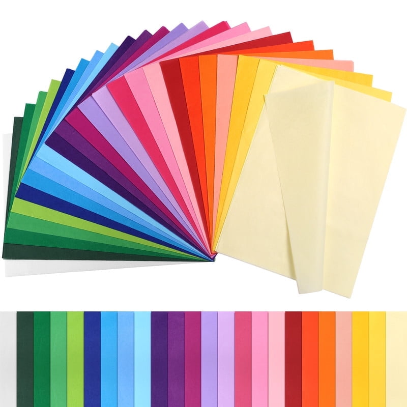 Naler 240 Sheets Tissue Paper 24 Color Craft Paper Wrapping Paper Crafts Colorful Paper for Wedding Birthday Gift Wrap Christmas Holiday Decoration (29 x 20 cm)