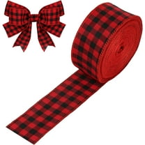 Naler 25 Yards Christmas Ribbon for Gift Wrapping,Buffalo Plaid  Ribbon Big Bow for Home Craft Wreath Xmas Tree Outdoor Decor