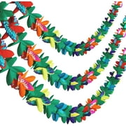 Naler 3 Pack Tropical Paper Garland Decorations, 10ft Multicolored Tissue Flower Banner for Hawaiian Luau Summer Tiki Bar Party Decor