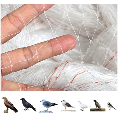 Naler 33 x13 ft Nylon Mesh Anti Bird Netting for Garden Tree and Plant Protection,Translucent