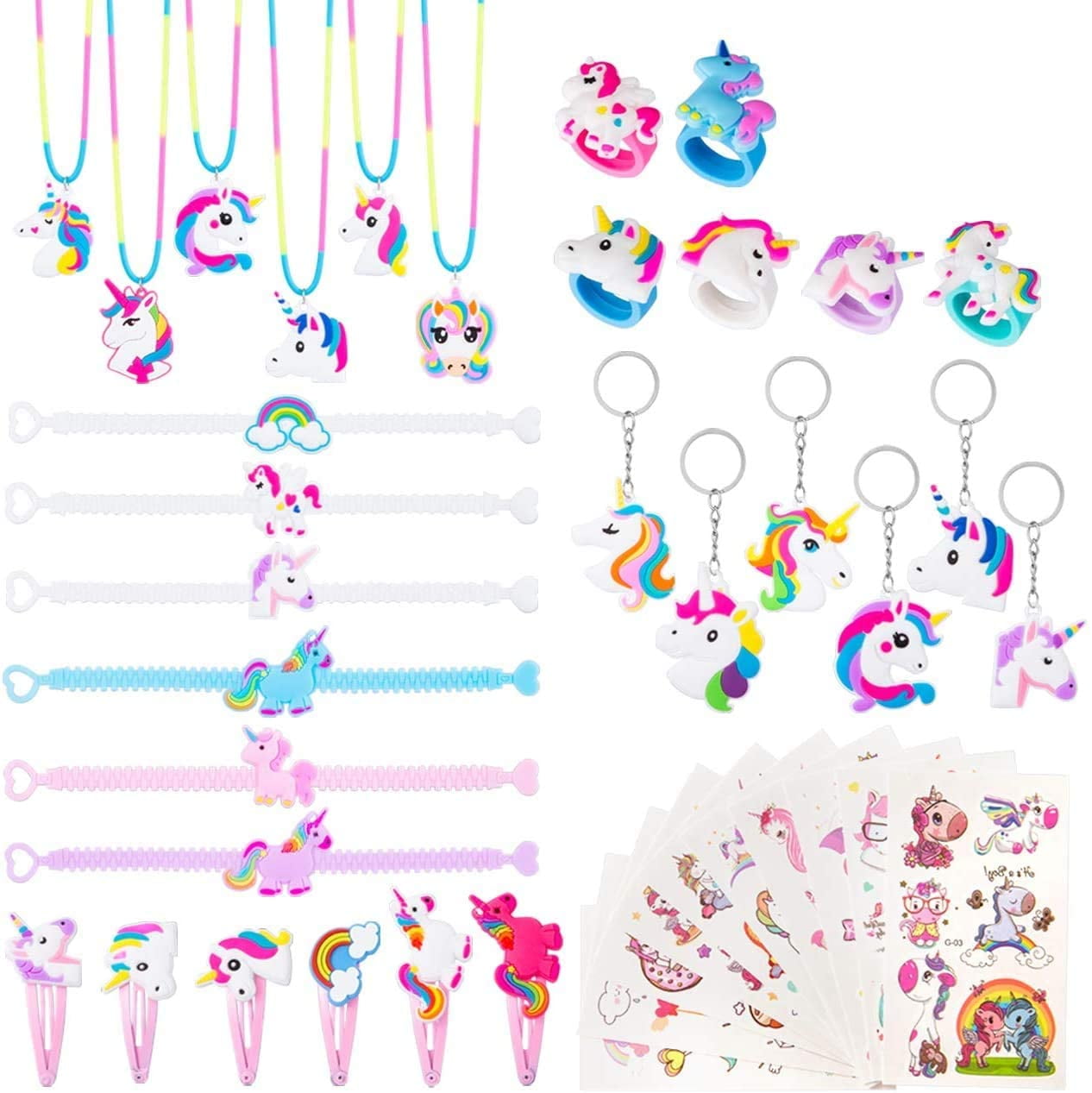 Naler 40 Pcs Assorted Unicorn Party Favors Set for Kids Girls Christmas Birthday Gift Games Prizes