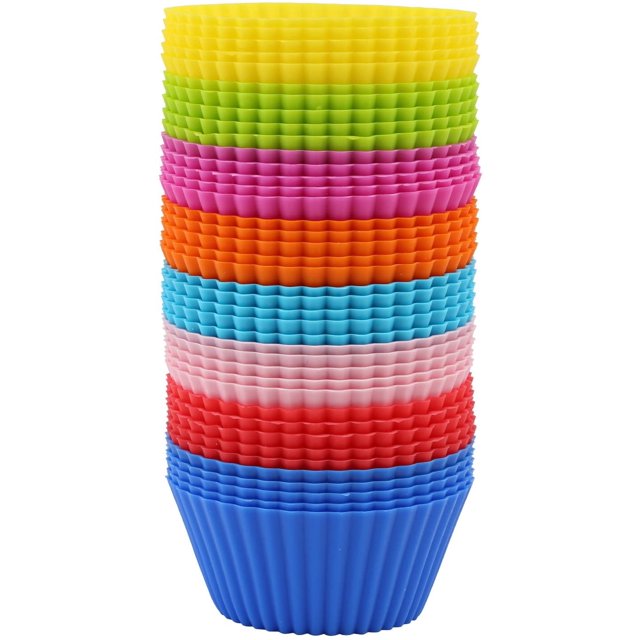 Naler 40Pcs Reusable Silicone Baking Cups Muffin Liner NonStick