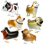 Naler 6 Pcs Fun Walking Animal Balloons,Pet Dog Balloons for Kids Puppy Birthday Party Decorations