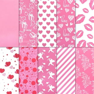 Whaline Valentine's Day Tissue Paper White Red Heart Wrapping Paper  Romantic Gift Wrapping Tissue Paper Art Paper Crafts for Valentine's Day