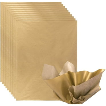 Naler 60 Sheets Metallic Gold Tissue Paper Bulk,15" x 20" Gift Wrapping Tissue for Party Packaging