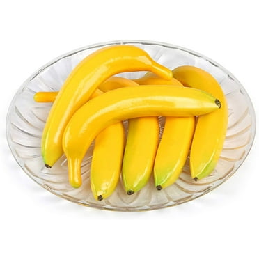 Naler 6Pcs Artificial Fruit Bananas Plastic Fake Banana for Home Kitchen Party Decoration,7.5"x1.25"