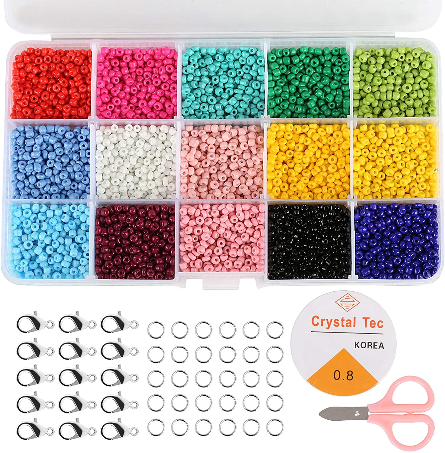  KOTHER 23000+pcs 3mm Glass Seed Beads for Bracelets