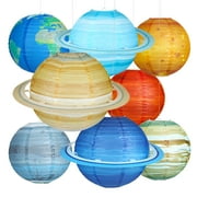 Naler 8 Pcs Planet Paper Lanterns, 12 Outer Space Party Decorations, Solar System Planets Lantern for Kids Space Theme Party Birthday Room Decorations