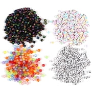 Naler 800Pcs 6mm Cube Letter Beads,Colorful Acrylic Alphabet Beads for Kids Adult Jewelry Making DIY Art Craft,Unisex