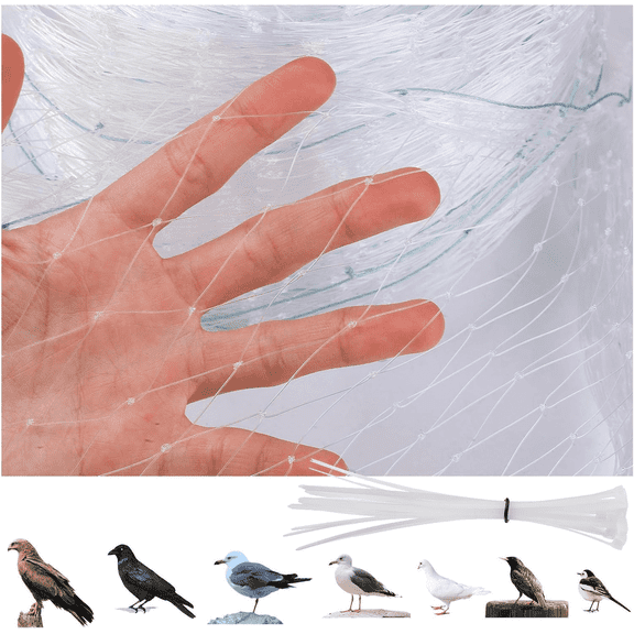 Naler 9.8 x26 Ft Bird Netting for Garden Tree and Plant Protection, Garden Netting with 1 Inch Mesh Net for Anti Bird Chicken Deer