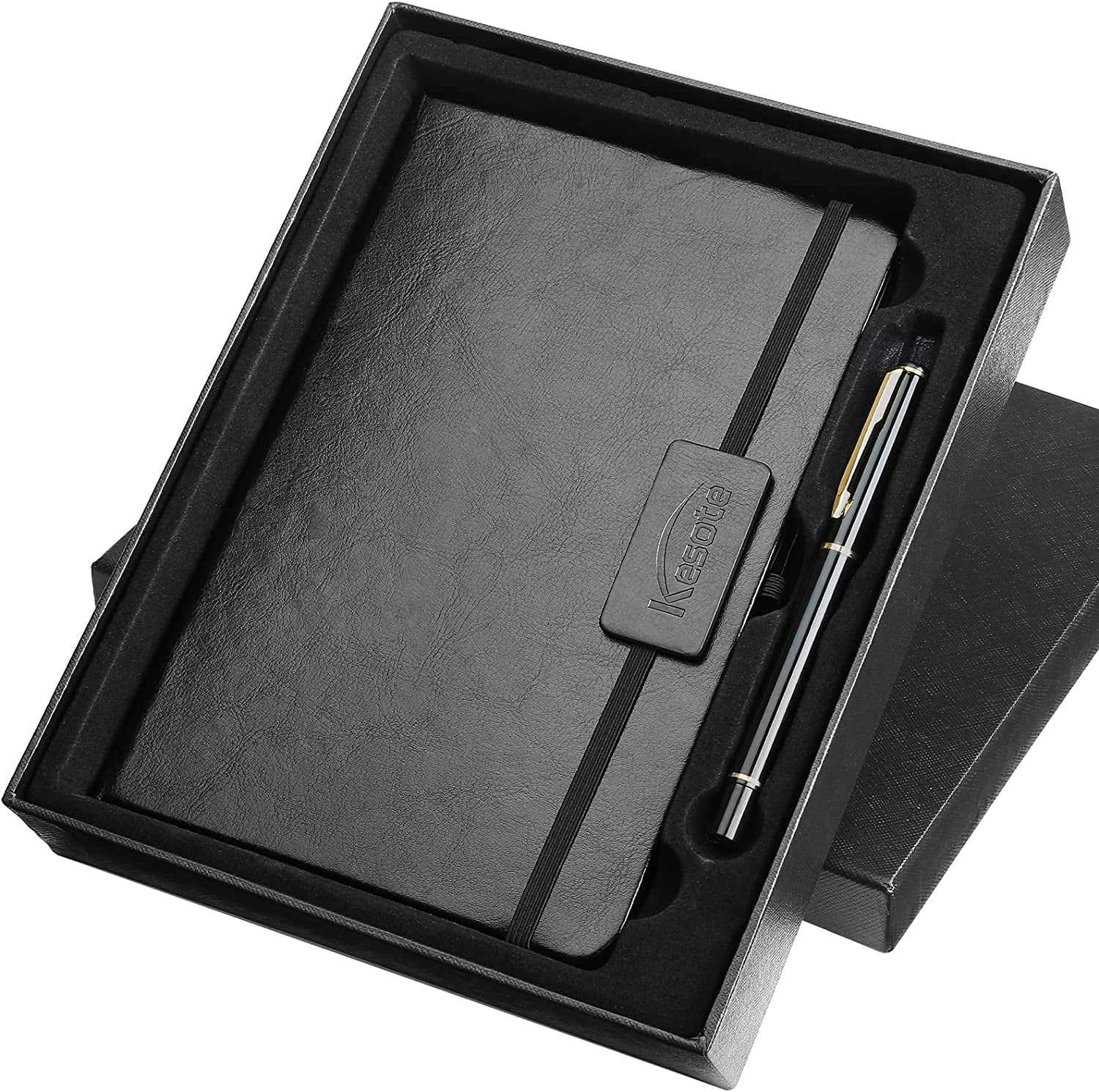 Naler A5 Journal Notebook with Pen Set & Gift Box,Classic Ruled Hardcover  Lined Paper Journal,Black
