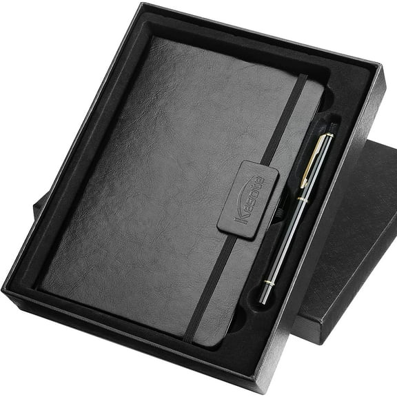 Naler A5 Journal Notebook with Pen Set & Gift Box,Classic Ruled Hardcover Lined Paper Journal,Black