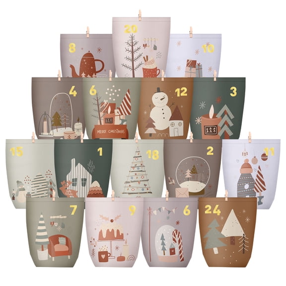 Naler Advent Calendar 2026, 24 Christmas Empty Advent Calendars to Fill for Countdown - Christmas Gift Paper Bags with Wooden Clips for Children and Adults DIY Craft