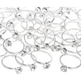 thumbnail image 1 of Naler Bridal Shower Rings 52 Pcs Acrylic Silver Diamond Engagement Rings for Wedding Table Decorations, Party Favors, Arts & Crafts, 1 of 8
