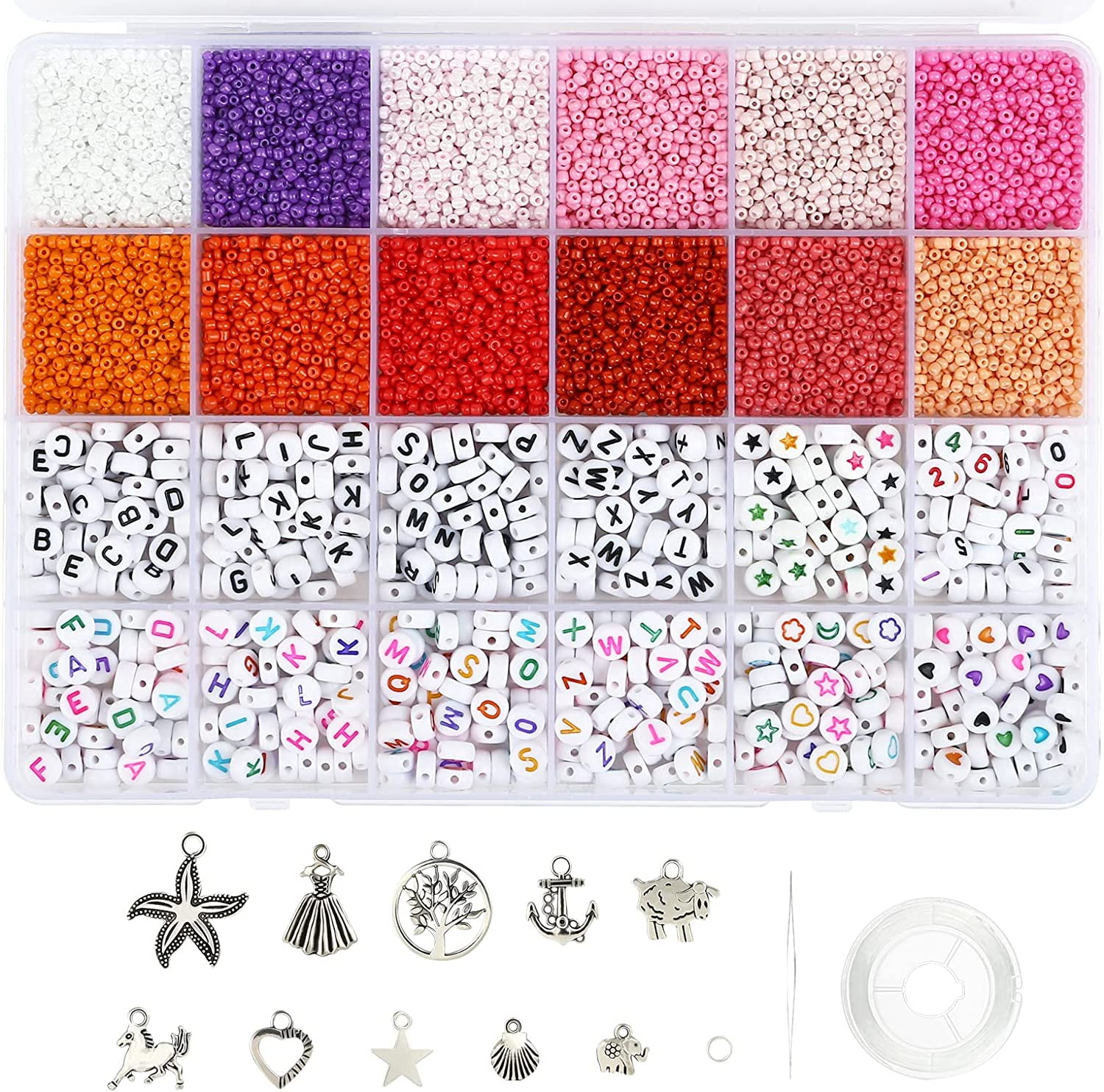 Jewelry Making Kit 4mm Glass Seed Beads and Alphabet Letter Beads for  Jewelry Making and Crafts Beads for Name Bracelets Making Kit 