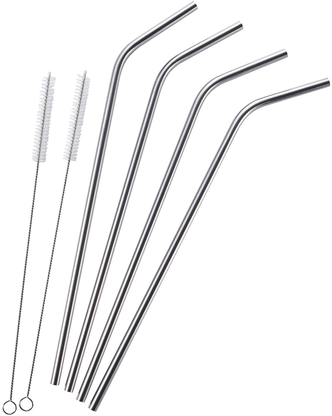 Naler Drinking Straws,4 Pcs Extra Long Reusable Stainless Steel Straws