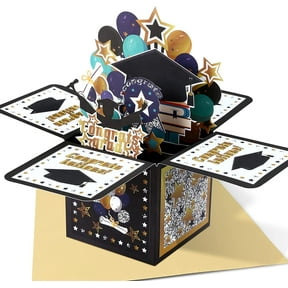 Naler Graduation 3D Pop up Card with Envelope for Boys Girls,Congrats Grad Greeting Gift Card for High School College University Graduates
