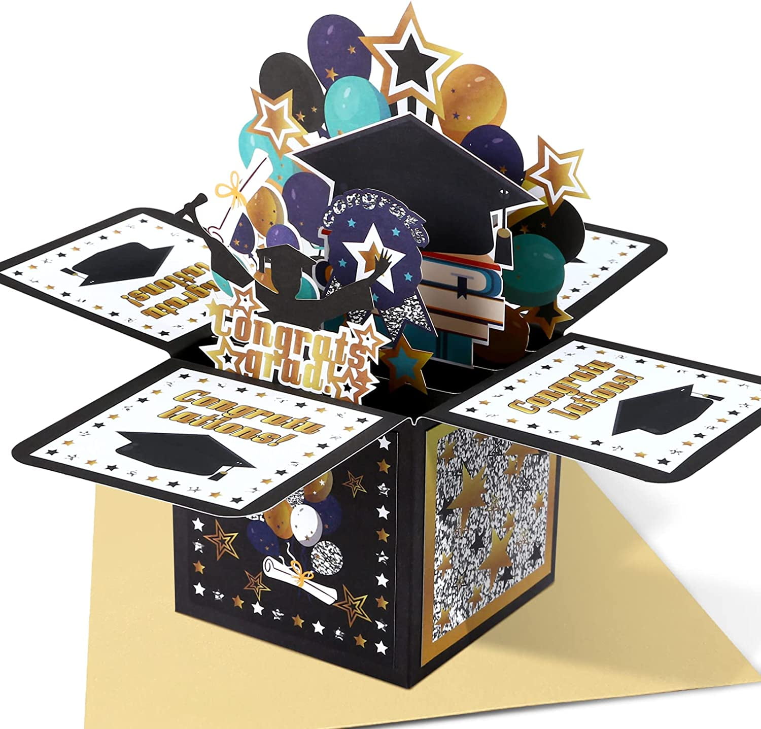 Naler Graduation 3D Pop up Card with Envelope for Boys Girls,Congrats ...