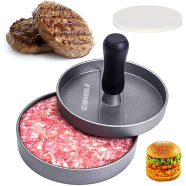 Burger Press Non-Stick Hamburger Patty Maker with Wax Paper Aluminum ...