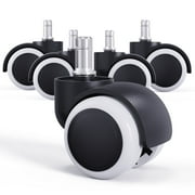 Naler Office Chair Casters,2 inch Replacement Rubber Heavy Duty Wheels Set of 5 for Home - Universal