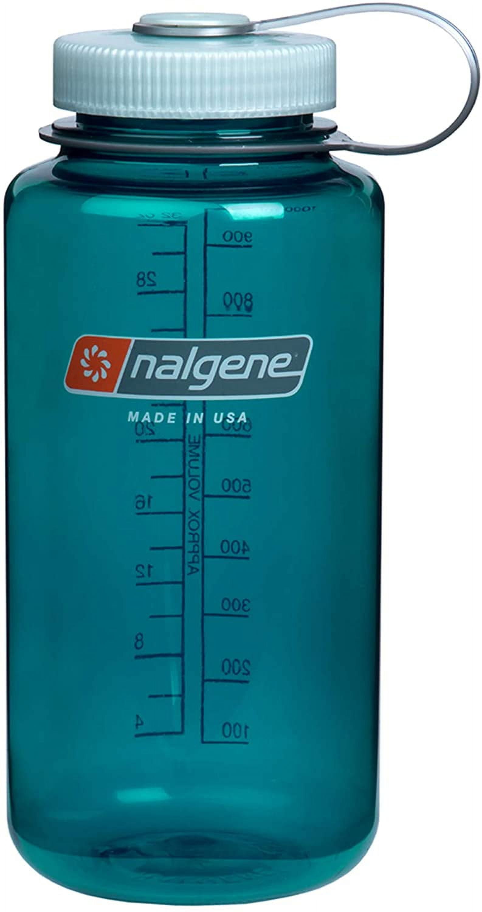 Nalgene 32 oz Blue Plastic Water Bottle with Wide Mouth Lid