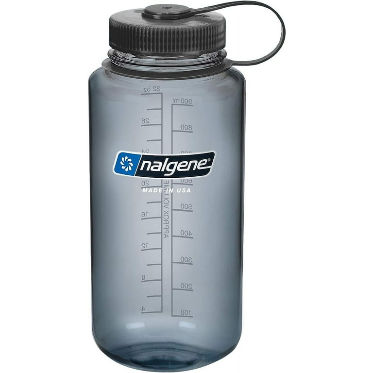 Nalgene BPA Free Tritan Wide Mouth Water Bottle, 32 Oz, Gray