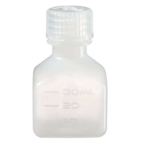 Nalgene HDPE Narrow Mouth Square Bottle - 1 oz. - White