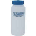 thumbnail image 1 of Nalgene HDPE Plastic Wide Mouth Storage Bottle - 16 oz. - Clear/Blue, 1 of 6