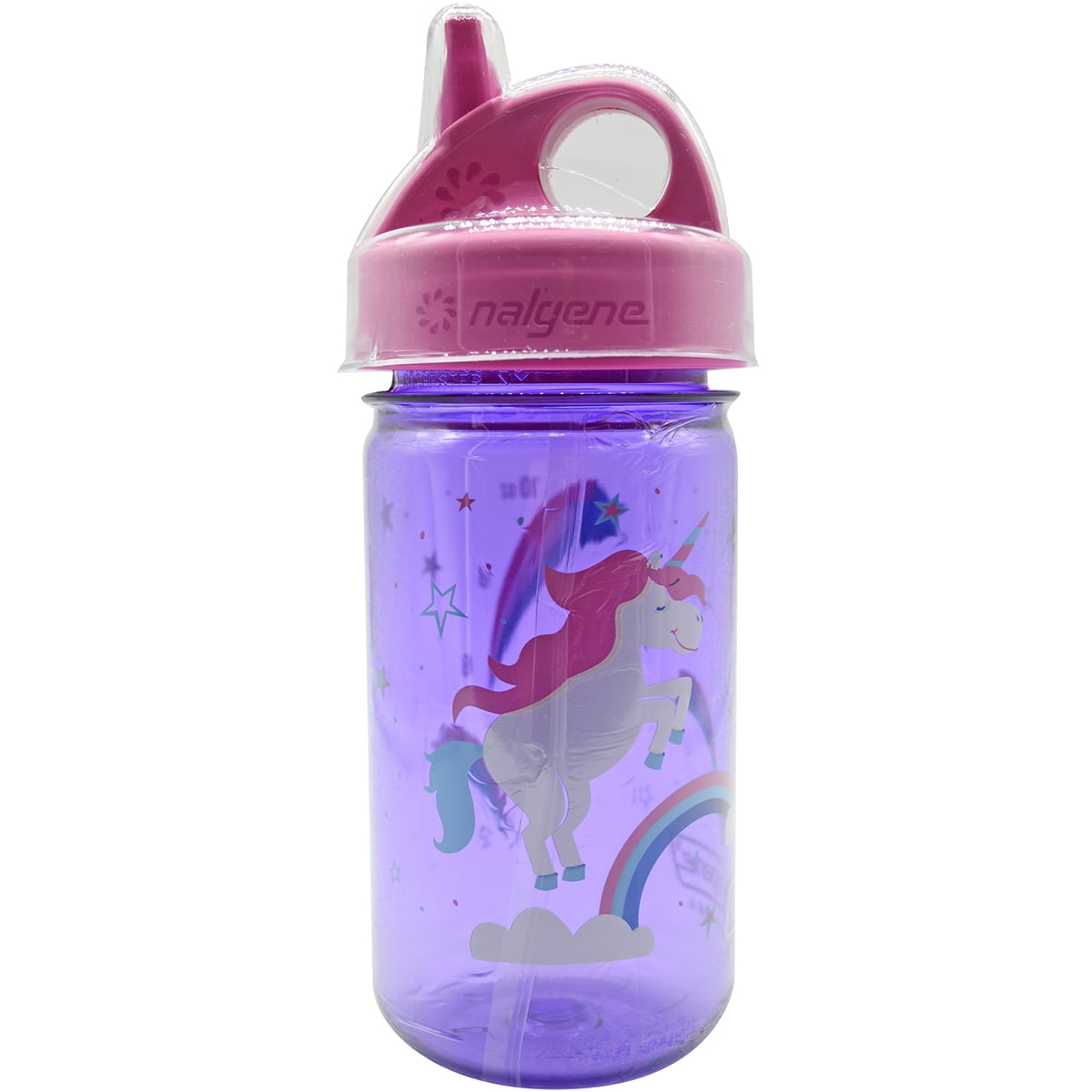Nalgene Grip-N-Gulp 12 oz Reusable Bottle Sippy Cup Kids PURPLE with cover