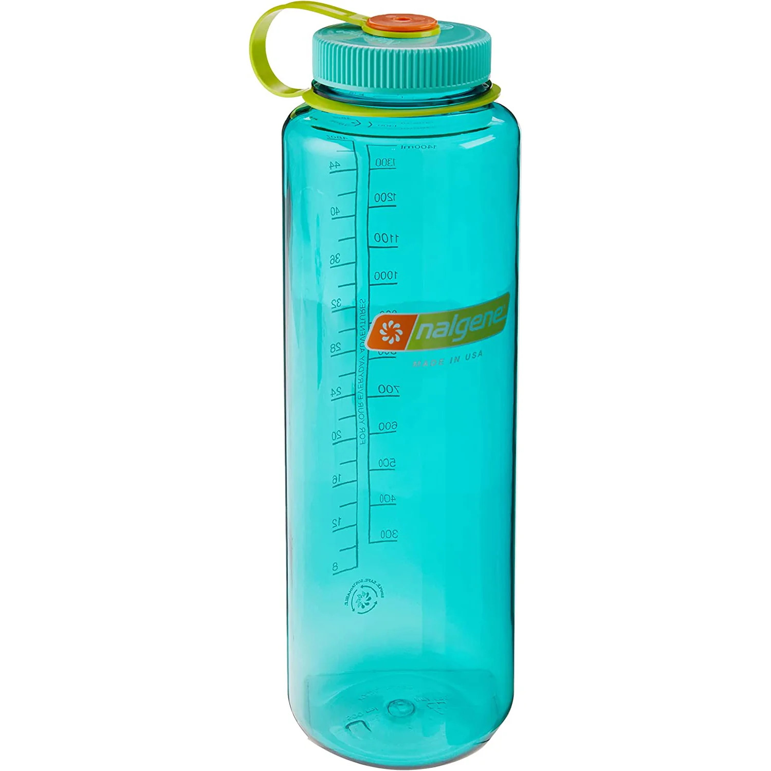 Nalgene Bottiglia Idratante 48 Oz Grigio Silo – Bocca Larga, Tritan, Tappo Blu, Ermetica, Resistente, Per Escursioni E Sport