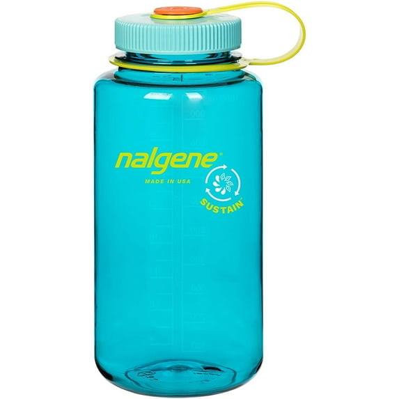 Nalgene Sustain Tritan BPA-Free Water Bottle Made with Material Derived from 50% Plastic Waste, 32 OZ, Wide Mouth