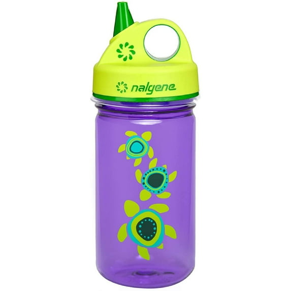 Nalgene Tritan Grip 'n Gulp 12 oz. Water Bottle - Purple Sea Turtles/Green