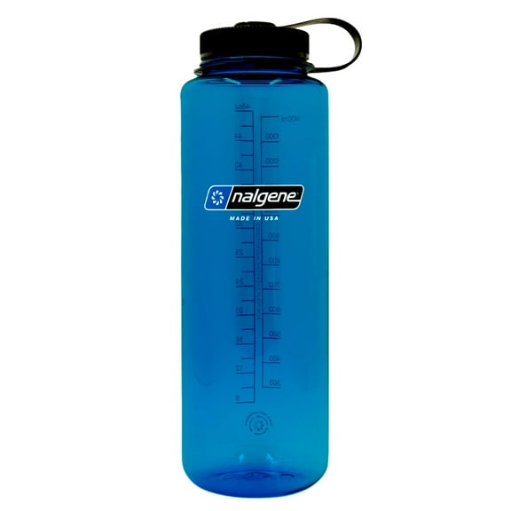 Nalgene Sustain Tritan BPA-Free Water Bottle Made with Material Derived from 50% Plastic Waste (using ISCC certified mass balance), 48 OZ, Wide Mouth, Blue