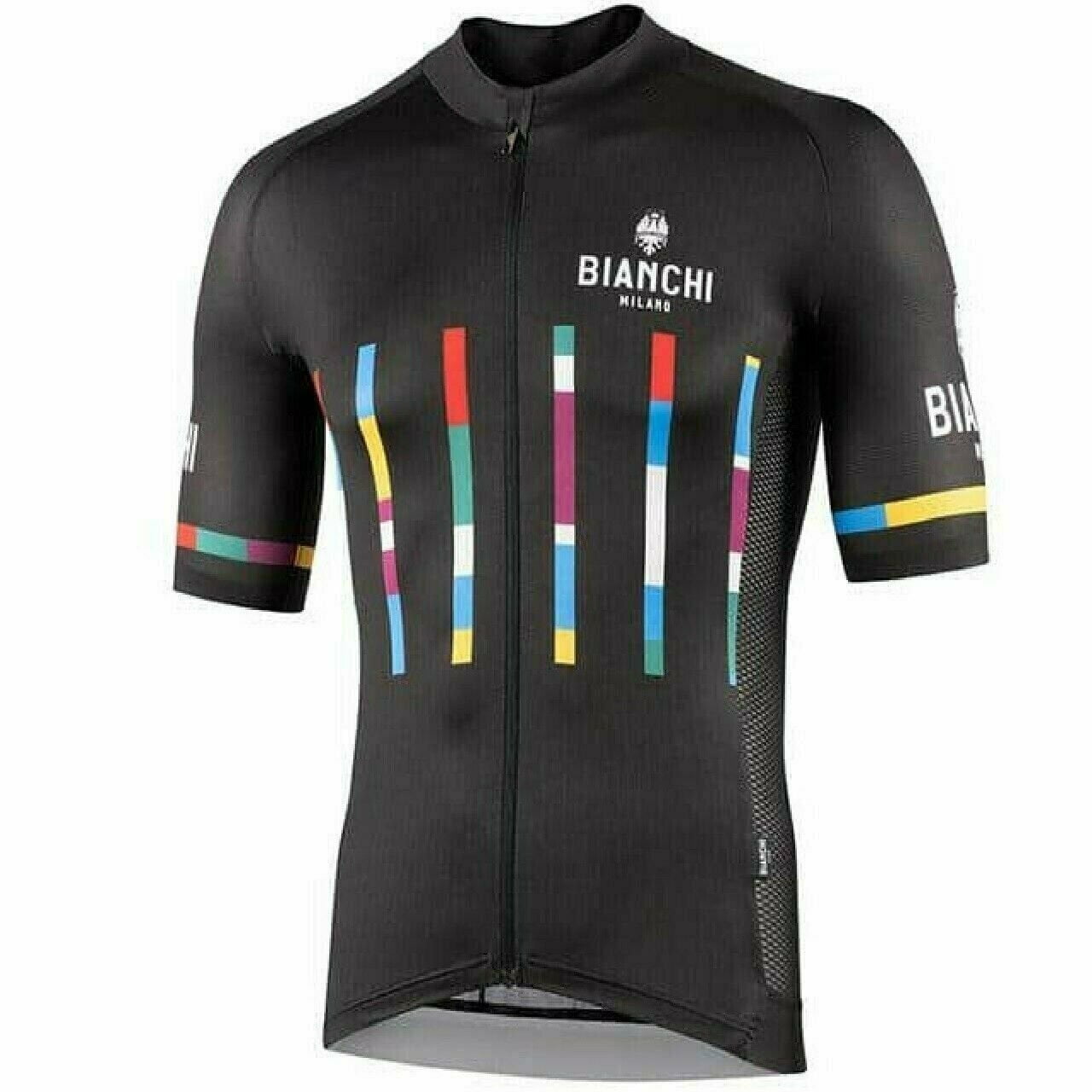 Nalini Bianchi Milano Fanaco Short Sleeve Cycling Jersey Black-L