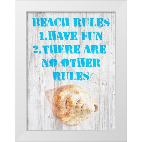 Nall|Skip 12x14 White Modern Wood Framed Museum Art Print Titled - Beach Rules III