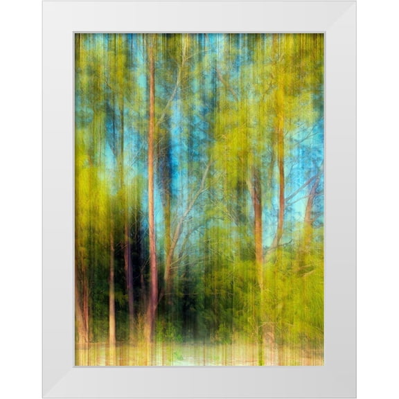 Nall, Skip 12x14 White Modern Wood Framed Museum Art Print Titled - Tree Blur II