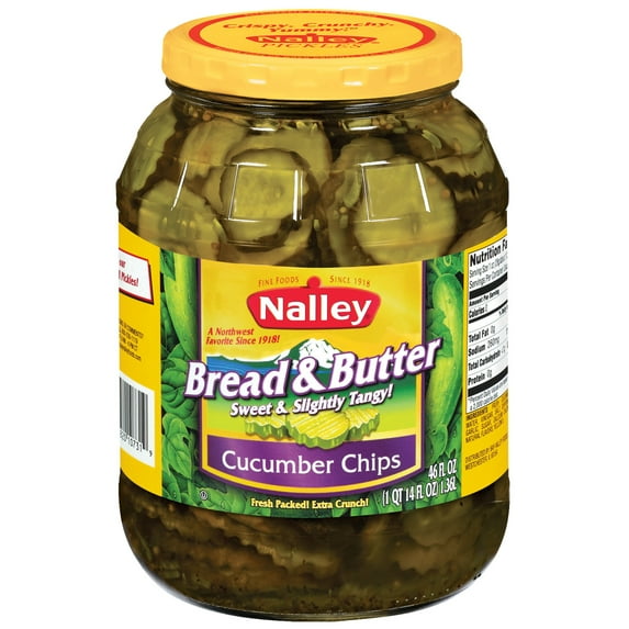 Nalley Bread & Butter Cucumber Chips Pieces, Gluten-Free, 46 fl oz Jar