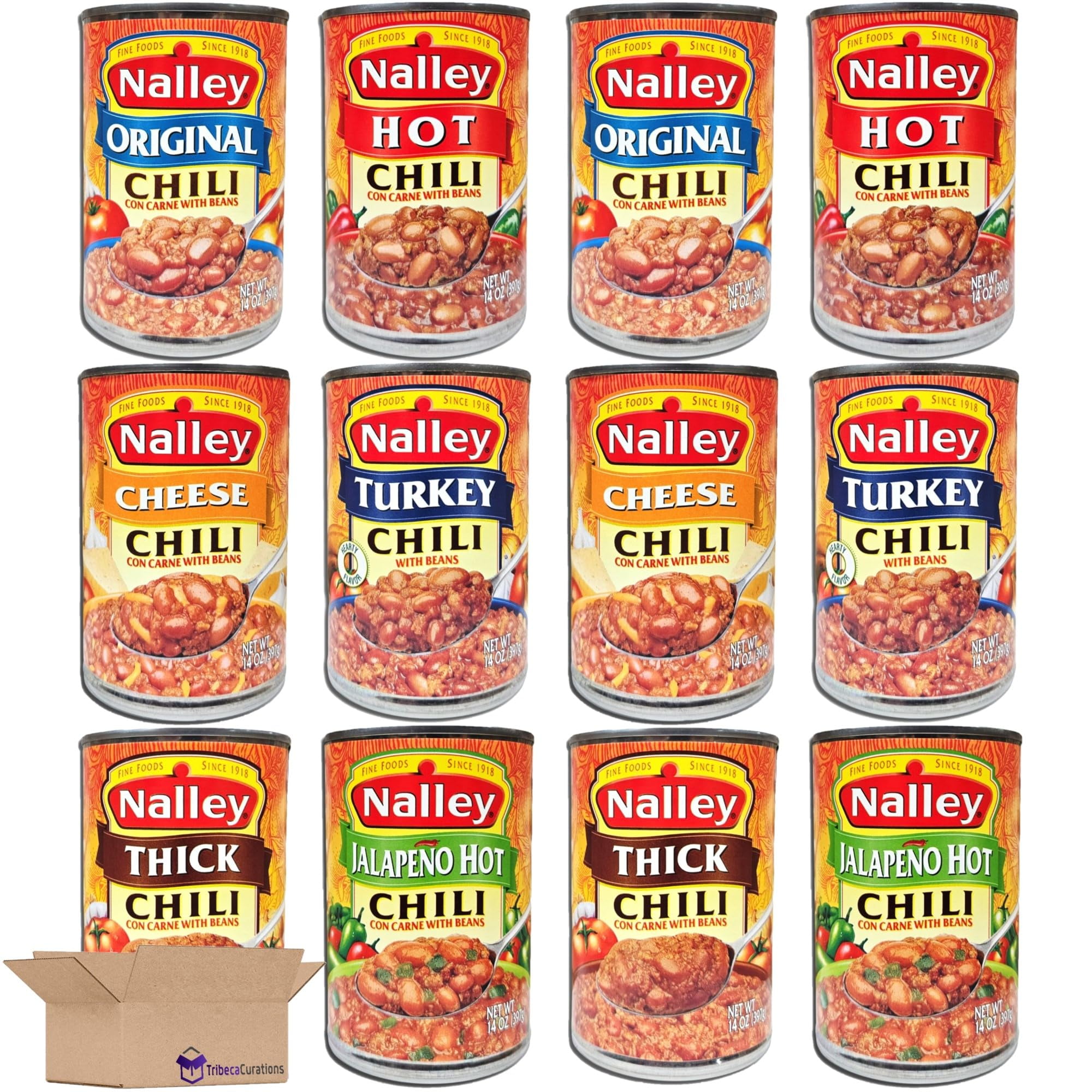 Nalley Chili Ultimate Variety Pack by Tribeca Curations 14 Ounce Cans