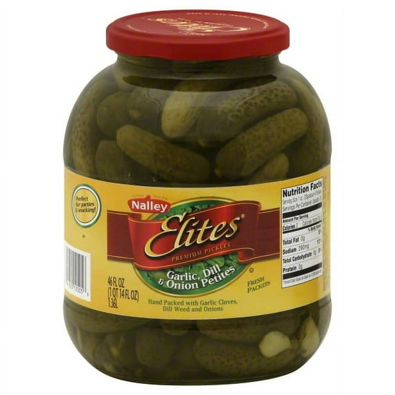 Nalley Elites Premium Whole Pickles, Gluten-Free, 46 fl oz Jar
