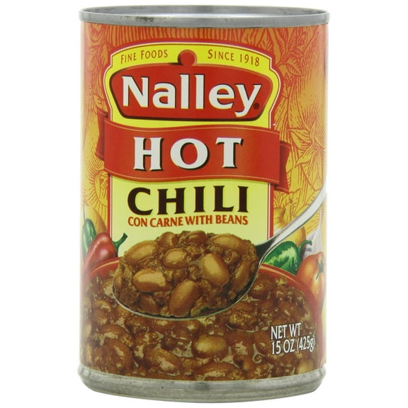 Nalley Hot Chili with Beans, 14-Ounce Cans (Pack of 8)