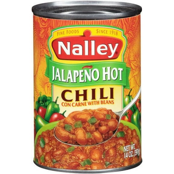 Nalley Jalapeno Hot Chili Con Carne with Beans (Pack of 24)