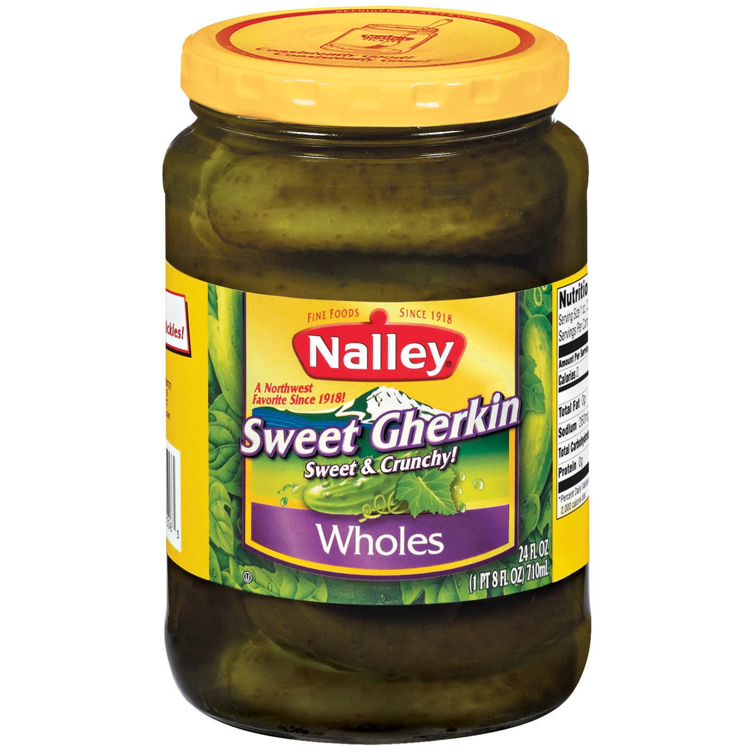 Nalley Sweet Gherkin Wholes Pickles 24 Oz Jar