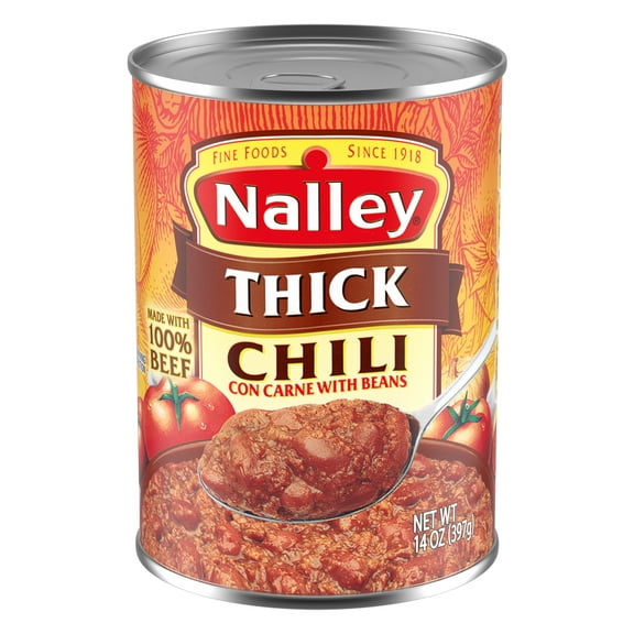Nalley Thick Chili Con Carne With Beans, 17g Protein Per Serving, 14 oz. Can