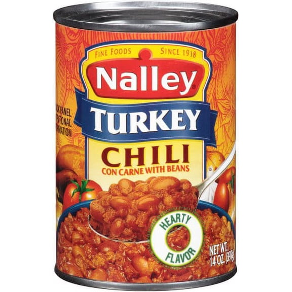 Nalley Turkey Chili Con Carne with Beans (Pack of 14)