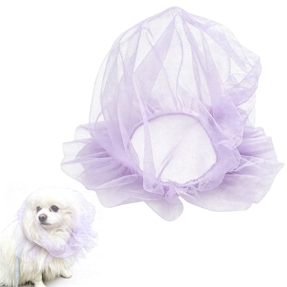 Nallwabiu Dog Face Mesh Net, Anti-Eating Muzzle Cover with Quick Release Buckle, Breathable Pet Head Cover for Small & Medium Dogs and Cats(Purple, S )