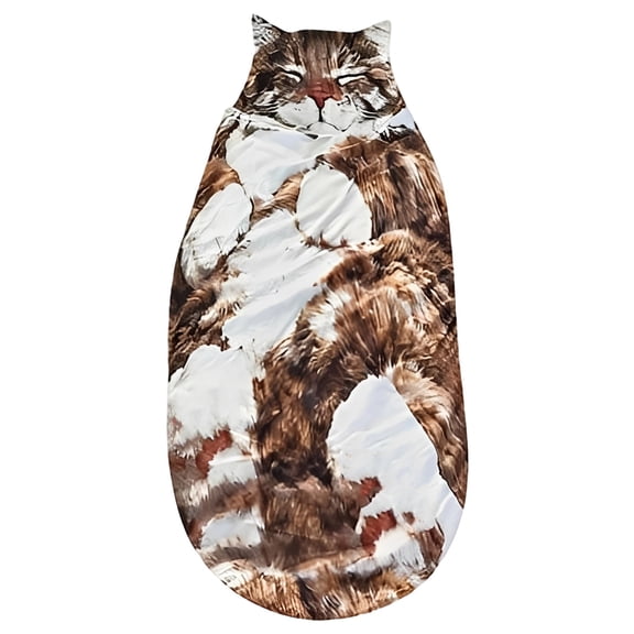 Nallwabiu Fluffy Cat Sleeping Bag for Adults, Cozy Animal Envelope Sleeping Bag for Cold Weather Camping, Sleepovers & Lounging – Soft Washable Sleep Sack